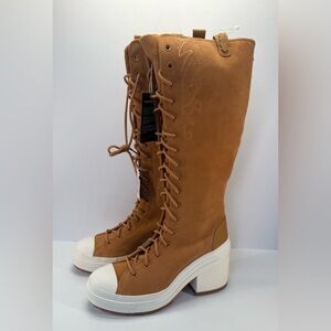 NWT Converse Chuck 70 western de lux platform heel gingersnap Lace-Up Boots 11.5